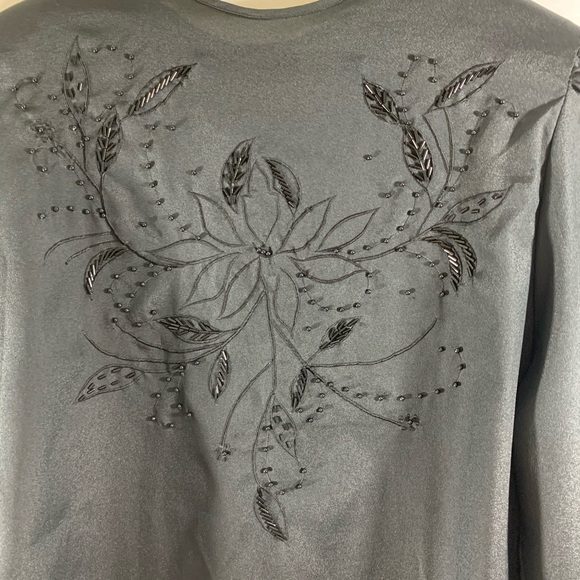 Vintage Black Top With Beading - Picture 3 of 5